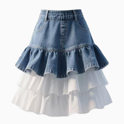 Frill Denim Mini Skirt